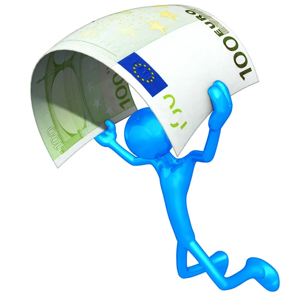 3D Character With Money — Stock Photo, Image