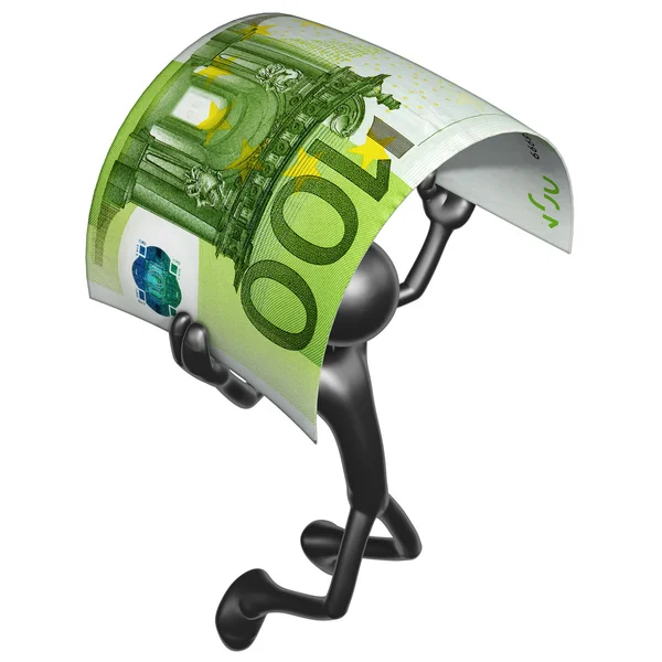 Personaje 3D con dinero — Foto de Stock