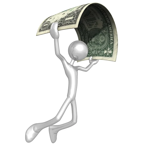 3D Character With Money — Stock Photo, Image