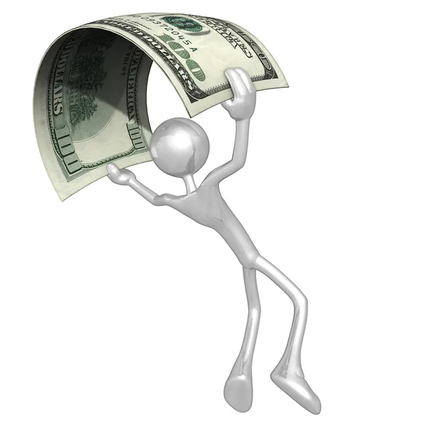 3D χαρακτήρα με χρήματα — Φωτογραφία Αρχείου
