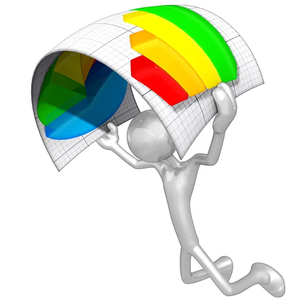 Personaje 3D con informe de negocios — Foto de Stock