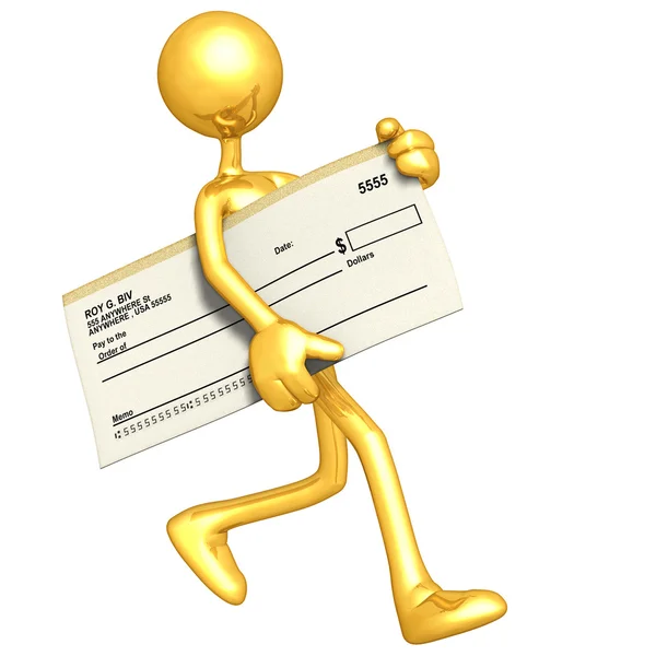 Carrying A Blank Check — Stock Photo, Image