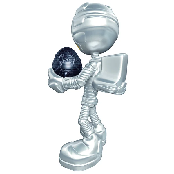 Mini astronauta z jajkiem xeno — Zdjęcie stockowe