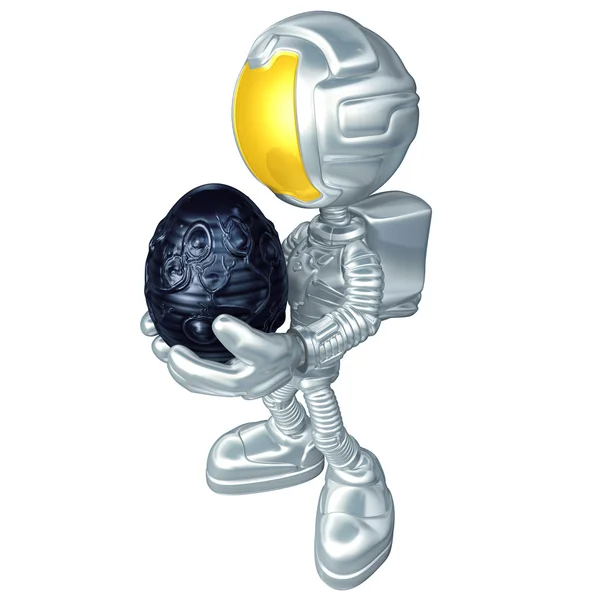 Мини-астронавт с яйцом ксено — стоковое фото