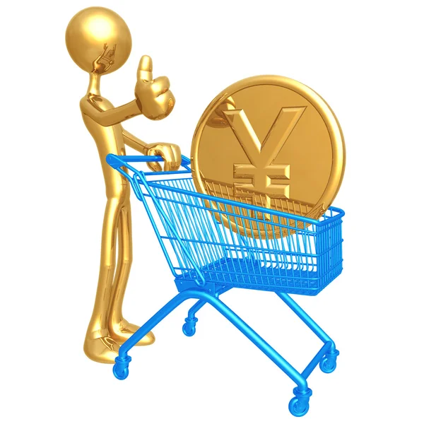 Shopping cart mynt — Stockfoto