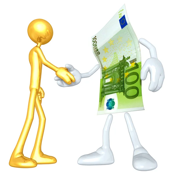 Geld per Handschlag — Stockfoto