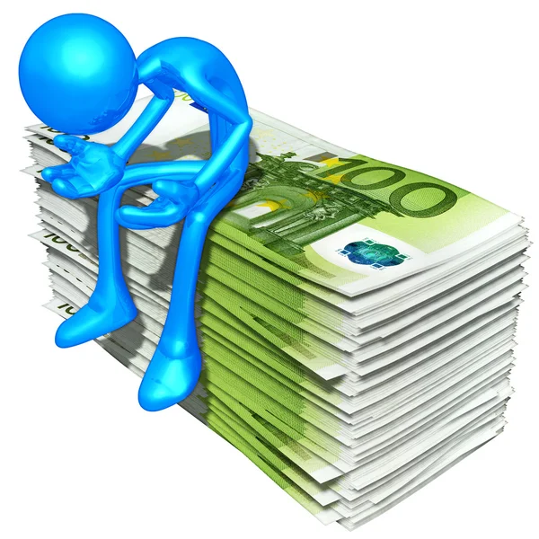 3D-s karakter a pénz — Stock Fotó