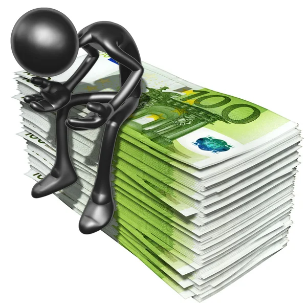 3D Character With Money — Stock Photo, Image