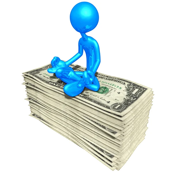 3D-s karakter a pénz — Stock Fotó