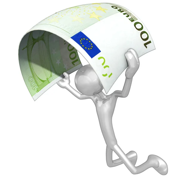 3D Character With Money Stock Picture