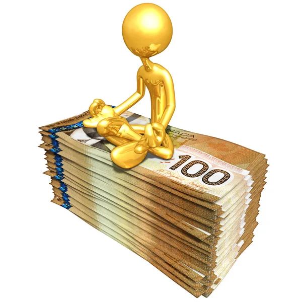 3D Character With Money — Stock Photo, Image