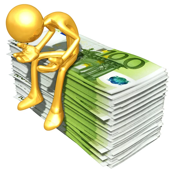 3D Character With Money — Stock Photo, Image