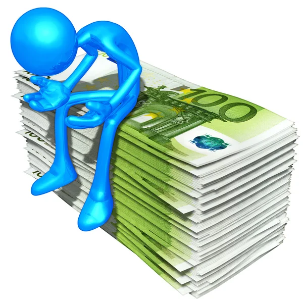 3D Character With Money — Stock Photo, Image