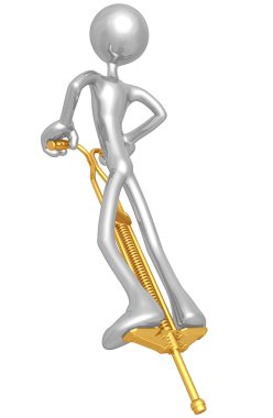 bir pogo stick atlama