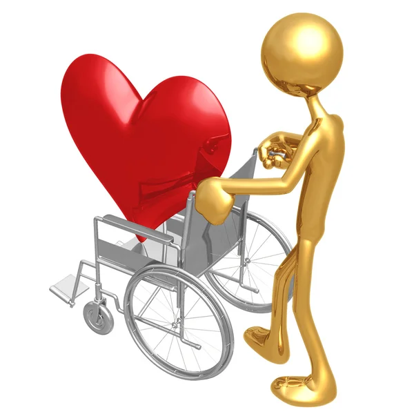Srdce zdravotních vozík — Stock fotografie