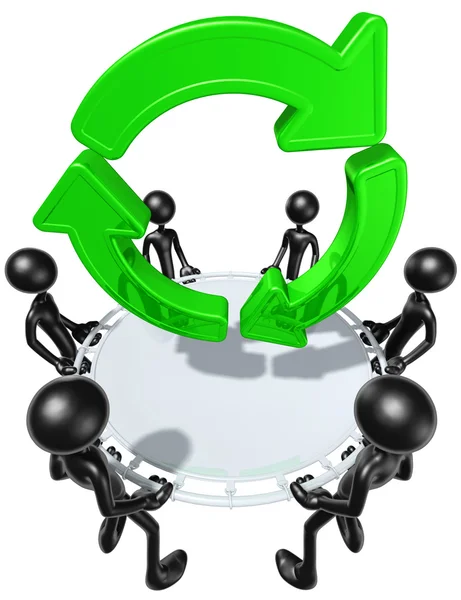 Safety Net Catching Recycle Symbol — Stock Photo, Image