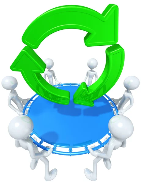 Safety Net Catching Recycle Symbol — Stock Photo, Image