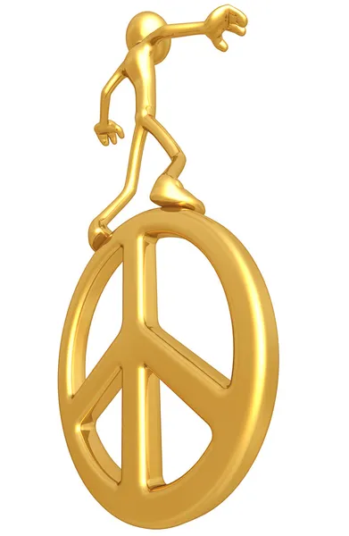 Balancing On Peace Symbol — Stock Photo, Image