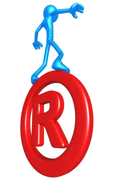 Balancing On Registered Symbol — Stock Photo, Image