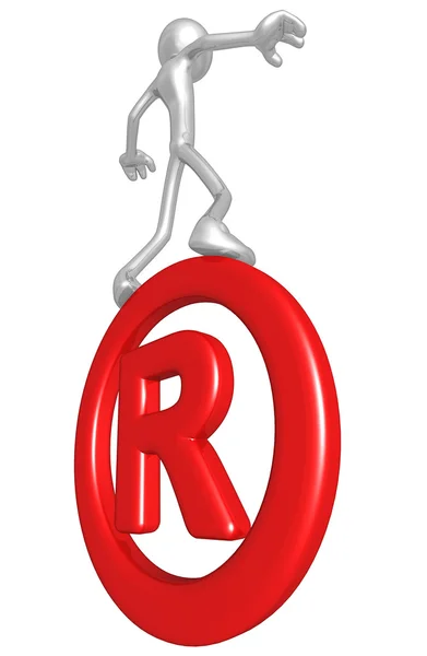 Balancing On Registered Symbol — Stock Photo, Image