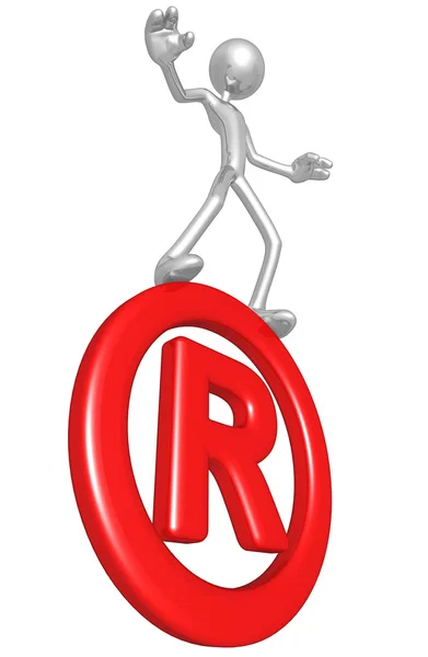 Balancing On Registered Symbol — Stock Photo, Image