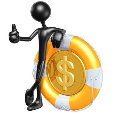 lifebuoy Doları para ile 3D karakter