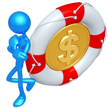 lifebuoy Doları para ile 3D karakter