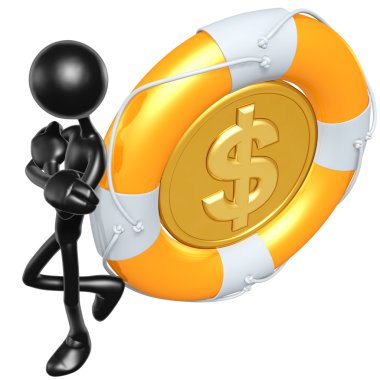 lifebuoy Doları para ile 3D karakter