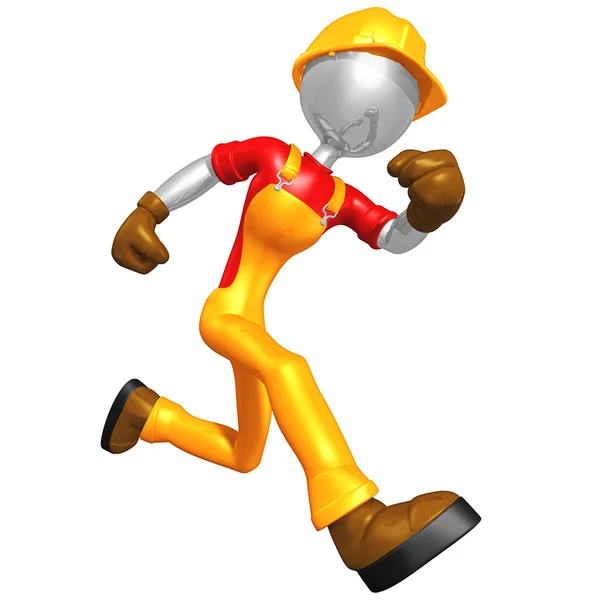 Construction Worker Running — Stock Photo, Image