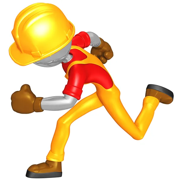 Construction Worker Running — Stock Photo, Image