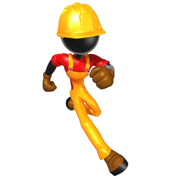 Construction Worker Running — Stock Photo, Image