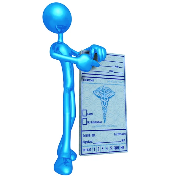 3D Character With Medical Prescription — Stock Photo, Image