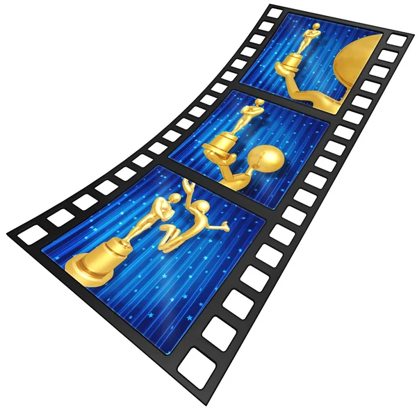 3D złoty facet oferta taśmy filmowej — Zdjęcie stockowe
