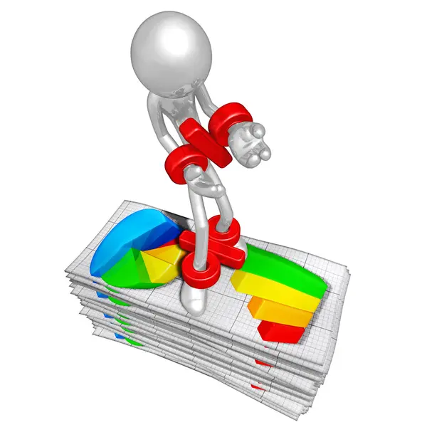Prozentsatz-Problem bei Geschäftsberichten — Stockfoto