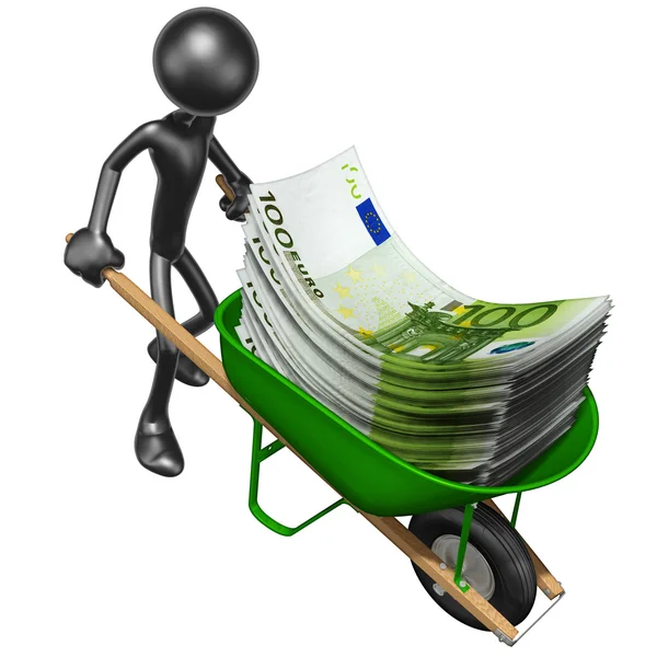 Wheelbarrow Full Of Money — Stock Photo, Image