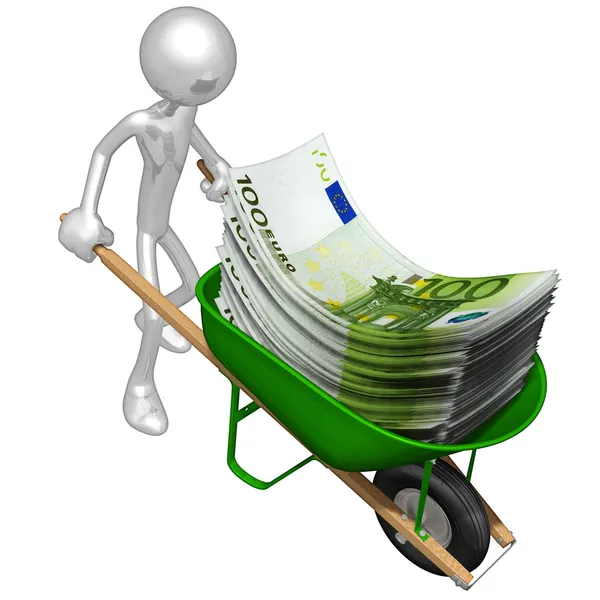 Wheelbarrow Full Of Money — Stock Photo, Image