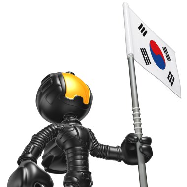 Mini astronot bayrak ile