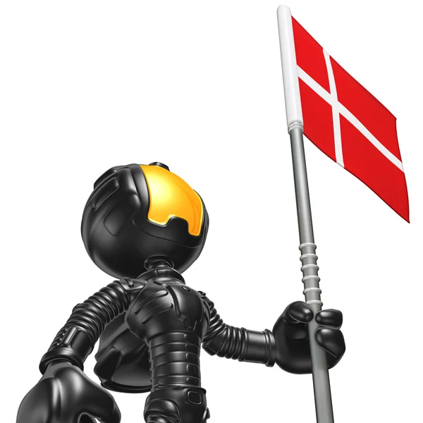 Mini Astronaut With Flag — Stock Photo, Image