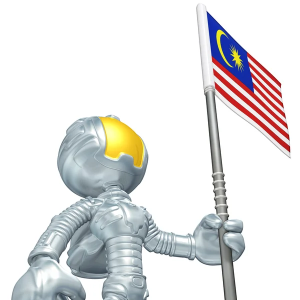 Mini astronauta con bandiera — Foto Stock