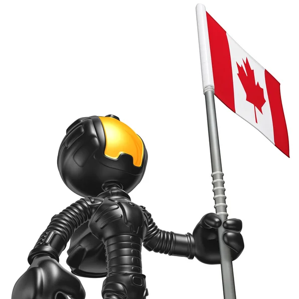 Mini Astronaut With Flag — Stock Photo, Image