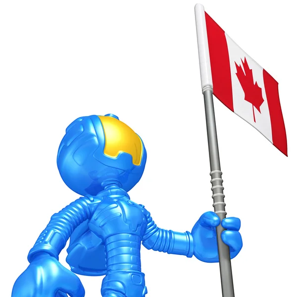 Mini Astronaut With Flag — Stock Photo, Image