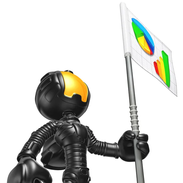 Mini Astronaut With Money Flag — Stock Photo, Image