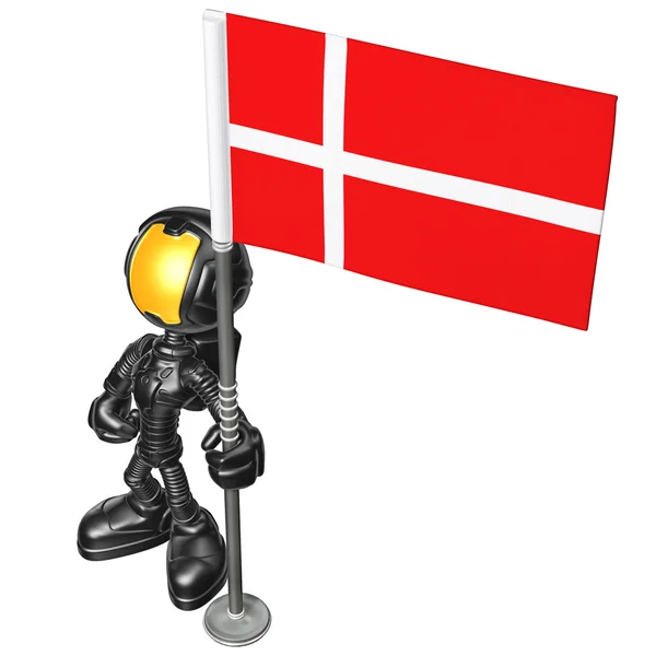 Mini astronaut met vlag — Stockfoto