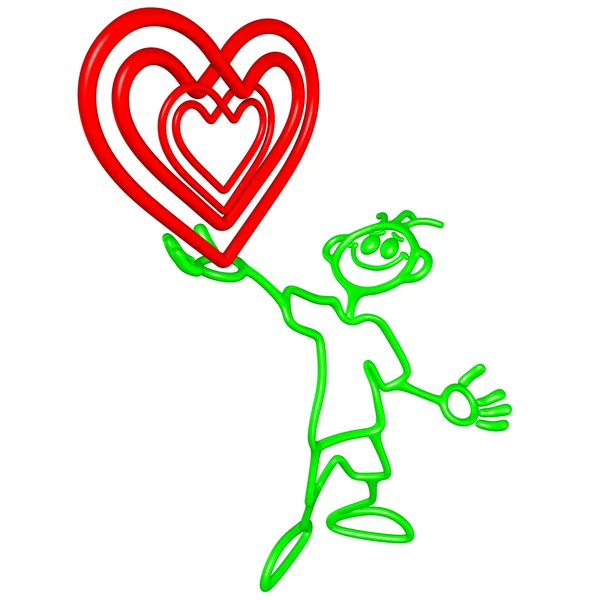 Doodle Guyz валентинка серце — стокове фото
