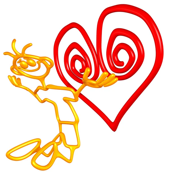 Doodle guyz coração de dia dos namorados — Fotografia de Stock
