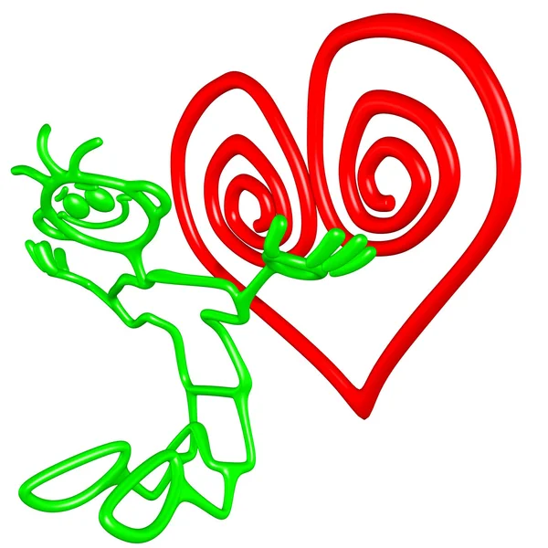 Doodle guyz valentine heart — Stockfoto