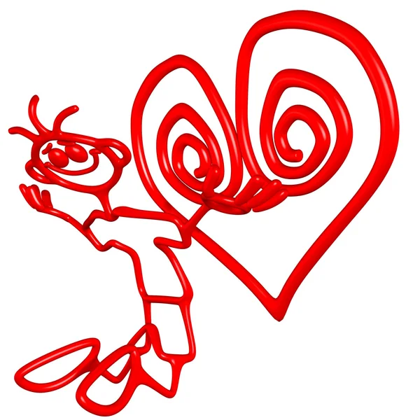 Doodle guyz corazón San Valentín —  Fotos de Stock