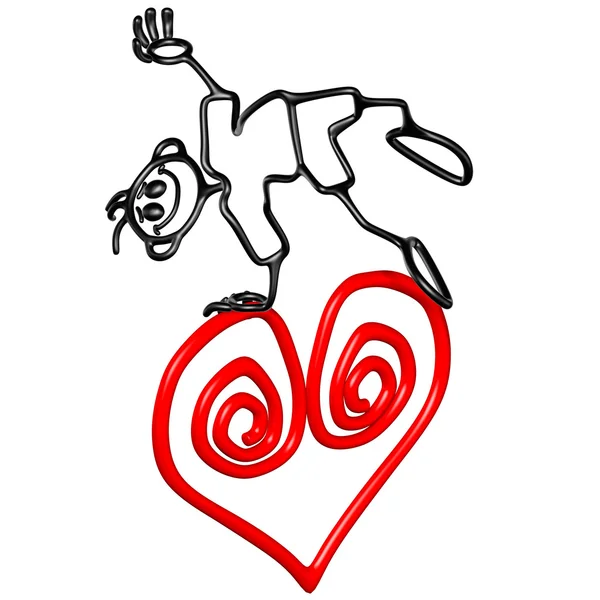 Doodle guyz valentine heart — Stockfoto