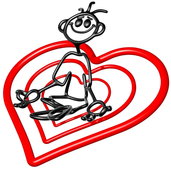 Doodle guyz Valentýnské srdce — Stock fotografie
