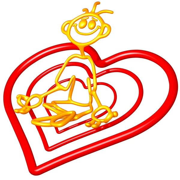 Doodle guyz Αγίου Βαλεντίνου καρδιά — Φωτογραφία Αρχείου